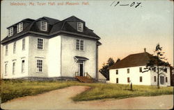 Town Hall and Masonic Hall Postcard