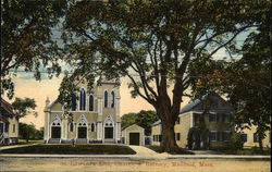 St. Edward's Elm, Church and Rectory Medfield, MA Postcard Postcard Postcard