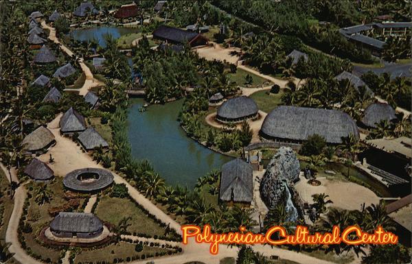 Aerial of Polynesian Cultural Center Oahu Hawaii
