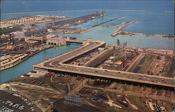 View Looking East Showing Outer Drive Chicago Illinois