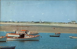 Beach and Fishing Boats Postcard