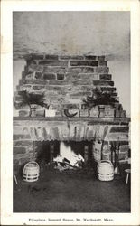 Fireplace, Summit House, Mt. Wachusett Princeton, MA Postcard Postcard Postcard