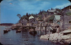 Fishing Village Near Sebasco Lodge and Cottages Postcard