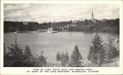 View of Lake Moll, Mall and Grotto Area Postcard