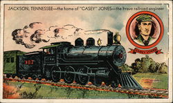 Home of 'Casey' Jones, the Brave Railroad Engineer Postcard