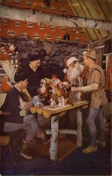 Santa & Gnomes - Santa's Workshop, North Pole Postcard