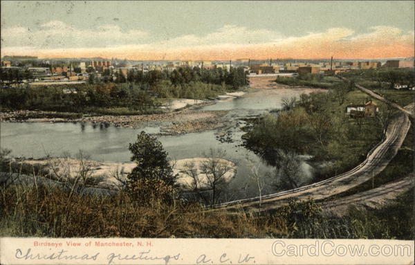 Birdseye View of Town Manchester New Hampshire