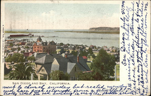 View of Town and Bay San Diego California
