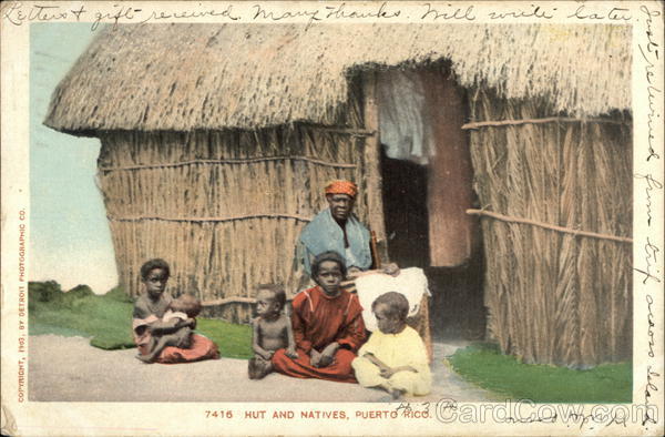 Hut and Natives Puerto Rico