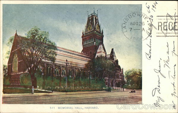 Memorial Hall, Harvard Cambridge Massachusetts