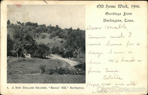 A New Endgland Hillside, Barnes' Hill Burlington Connecticut