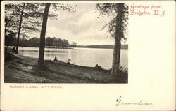 Sunset Lake - City Park Postcard