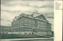 High School and Manual Training Buildings Waltham, MA Postcard Postcard Postcard