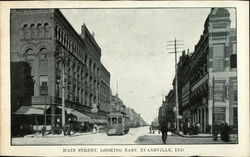 Main Street, Looking East Evansville, IN Postcard Postcard Postcard