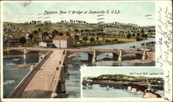 Famous New Y Bridge Zanesville, OH Postcard Postcard Postcard