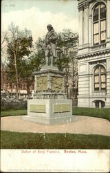 Statue of Benjamin Franklin Boston, MA Postcard Postcard Postcard