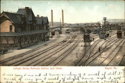 Lehigh Valley Railroad Station and Yards Sayre, PA Postcard Postcard Postcard