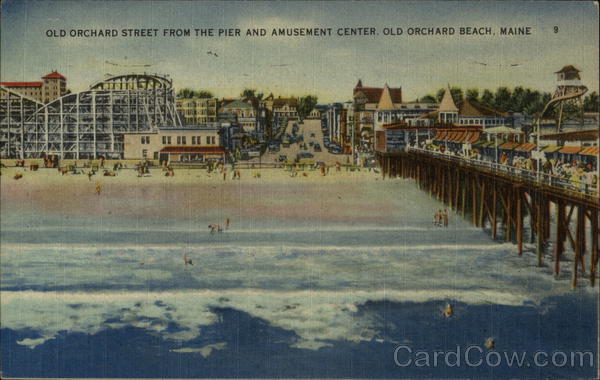 Old Orchard Street from the Pier and Amusement Center Old Orchard Beach Maine