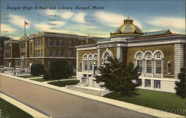 Bangor High School and Library Maine