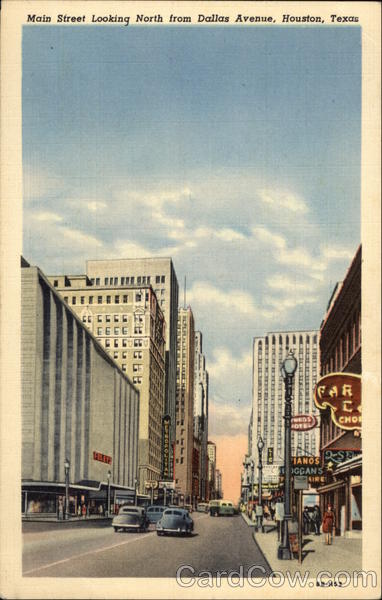 Main Street Looking North from Dallas Avenue Houston Texas
