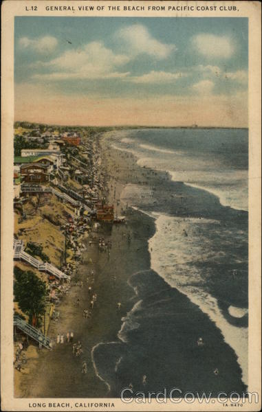 General View of the Beach From Pacific Coast Club Long Beach California
