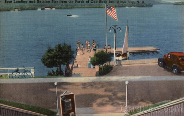 Boat Landing and Bathing Pier From the Porch of Oak Birch Inn Alton Bay New Hampshire