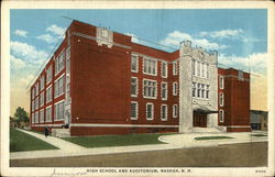 High School and Auditorium Postcard