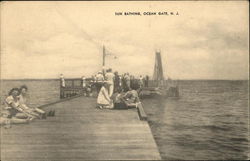 Sun Bathing on the Pier Ocean Gate, NJ Postcard Postcard Postcard