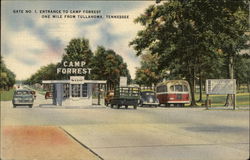 Gate No. 1, Entrance to Camp Forrest Tullahoma, TN Postcard Postcard Postcard