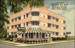 Churchill Apt. Hotel Miami Beach, FL Postcard Postcard Postcard