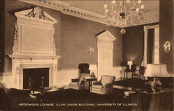 Wedgwood Lounge, Illini Union Building, University of Illinois Urbana, IL Postcard Postcard 
