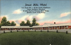 Forest Hills Motel Upper Marlboro, MD Postcard Postcard Postcard