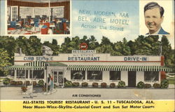 All-States Tourist Restaurant Tuscaloosa, AL Postcard Postcard Postcard