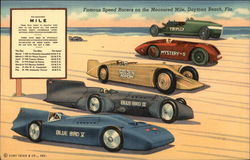 Famous Speed Racers on the Measured Mile Postcard