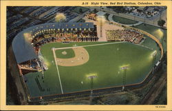 Night View of Red Bird Stadium Postcard