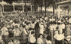 Typical Sunday Crowd in the Grove, Lake Compounce Postcard