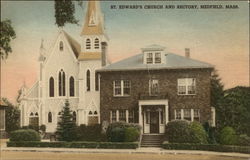 St. Edward's Church and Rectory Medfield, MA Postcard Postcard Postcard