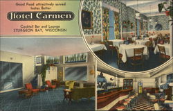 Hotel Carmen Sturgeon Bay, WI Postcard Postcard Postcard
