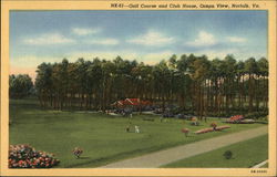 Golf Course and Club House, Ocean View Norfolk, VA Postcard Postcard Postcard