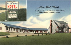 Blue BIrd Motel Grantville, PA Postcard Postcard Postcard