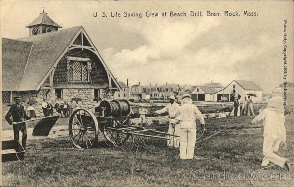 U.S. Life Saving Crew at Beach Drill Brant Rock Massachusetts