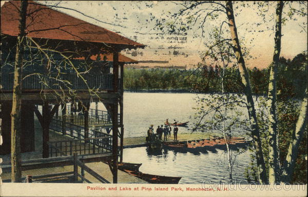 Pavilion and Lake at Pine Island Park Manchester New Hampshire