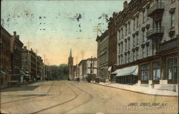 Looking up James Street Rome New York