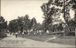 Cottage Row, Tri Lake Resort Postcard