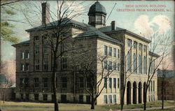 High School Building Postcard