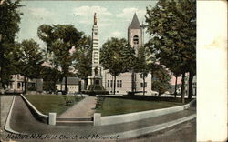 First Church and Monument Nashua, NH Postcard Postcard Postcard