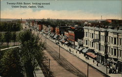 Twenty-Fifth Street Looking TOward Union Depot Ogden, UT Postcard Postcard Postcard