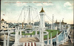 Tower and Circle Swing, Paragon Park Nantasket Beach, MA Postcard Postcard Postcard