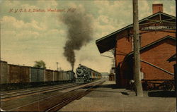 N.Y.C.R.R. Station Weedsport, NY Postcard Postcard 