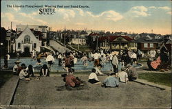 The Lincoln Playground, Wading Pool and Sand Courts Seattle, WA Postcard Postcard Postcard